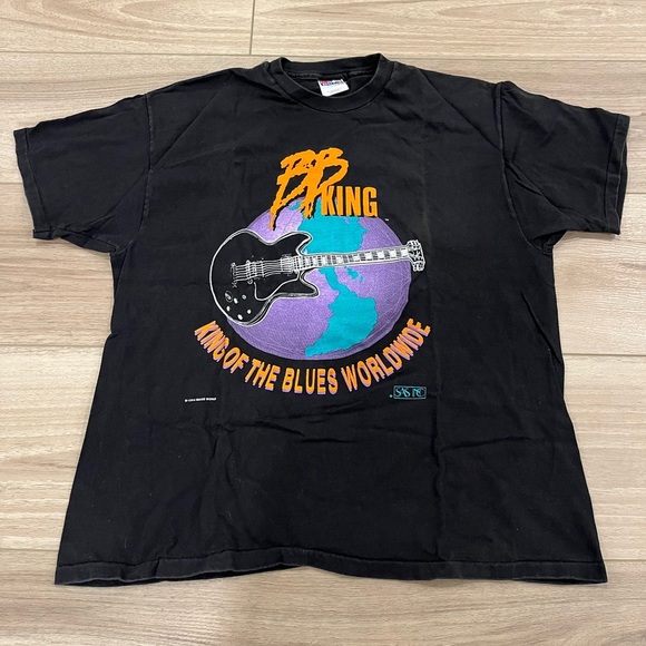 Vintage 1994 BB King King of The Blues Worldwide Tour Tee Size XL Hanes Beefy - Picture 1 of 8